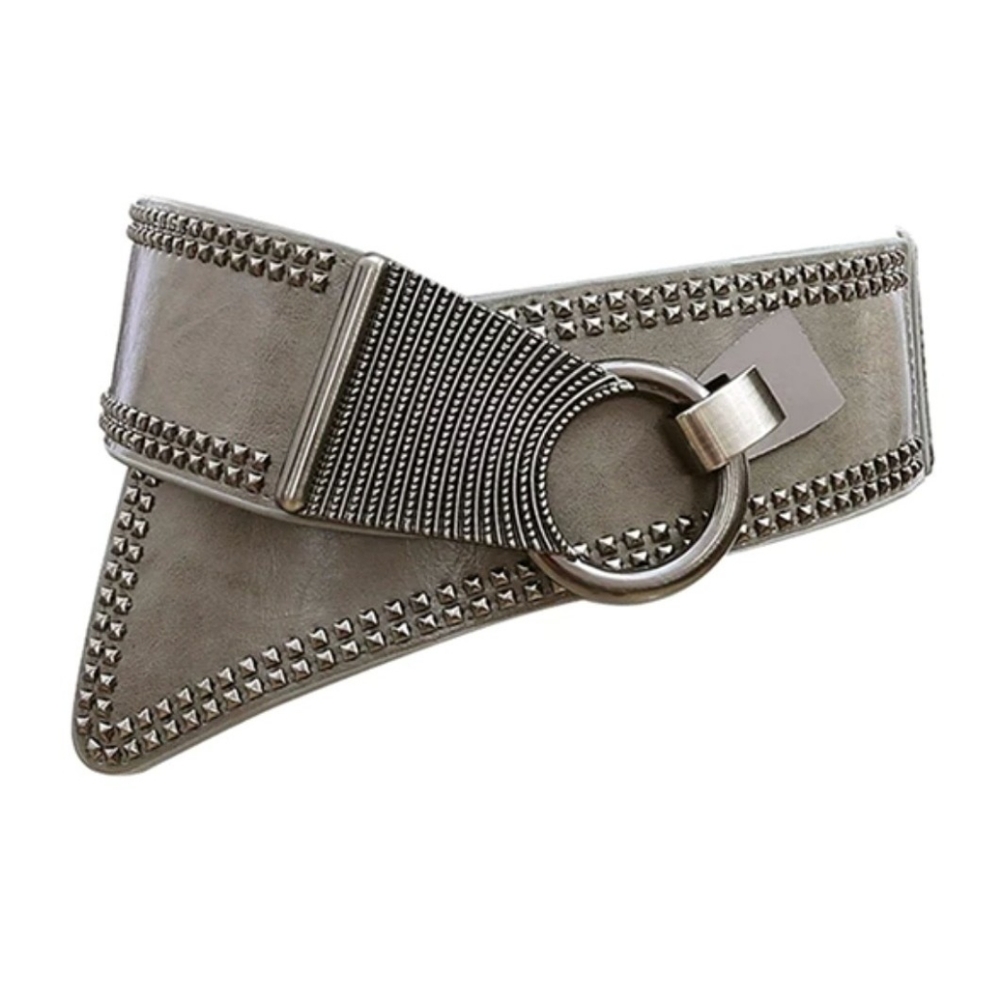 NWT vegan leather wide elastic belt